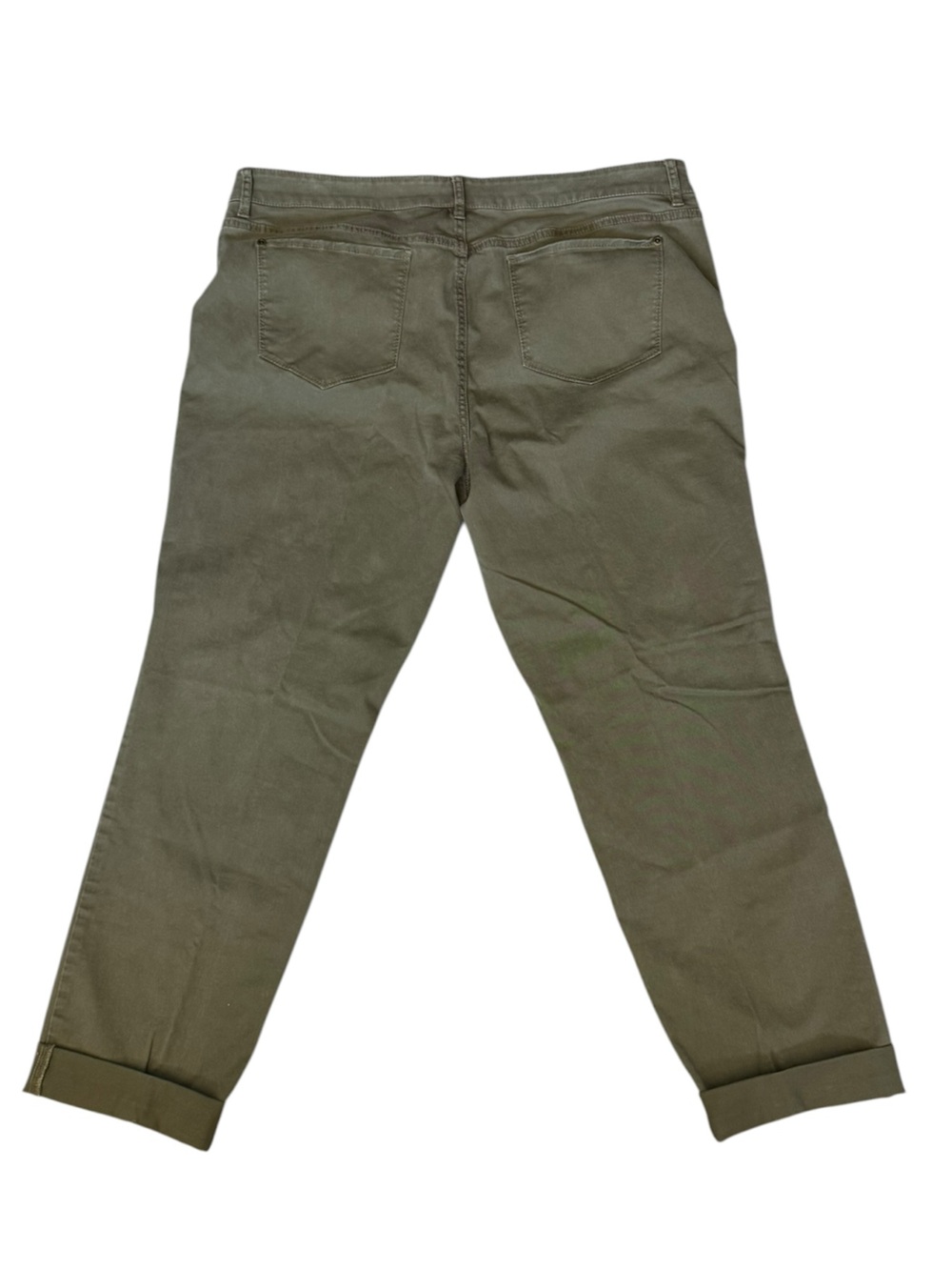 J.Jill Olive Green Slim Boyfriend Straight Fit Ankle Pants Size 14 Stretch - Picture 2 of 7